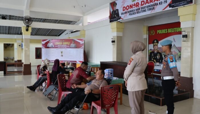 Donor Darah Polres Beltim Berhasil Kumpulkan 36 Kantong Darah